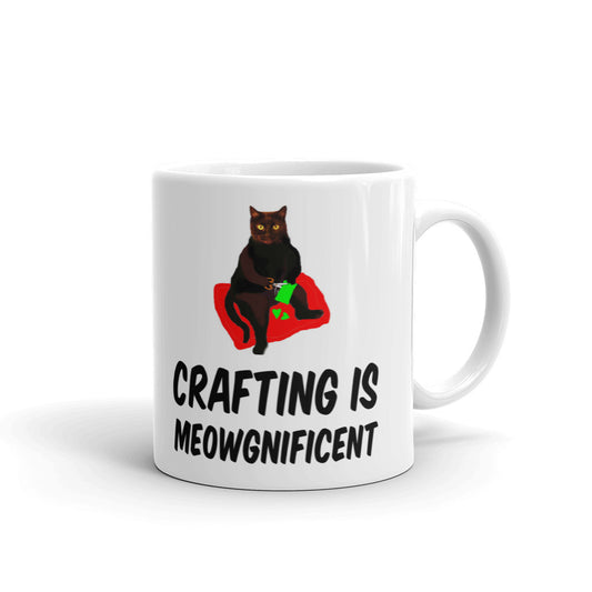 Crafting Is Meowgnificent Cat Lovers Gift Coffee Ceramic Mug/Cup