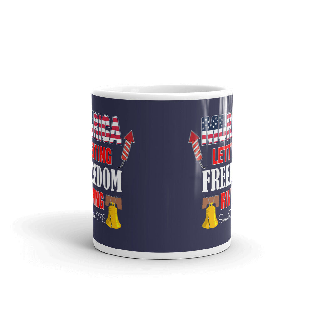Murica Letting Freedom Ring Since 1776 Gift Coffee Ceramic Mug/Cup