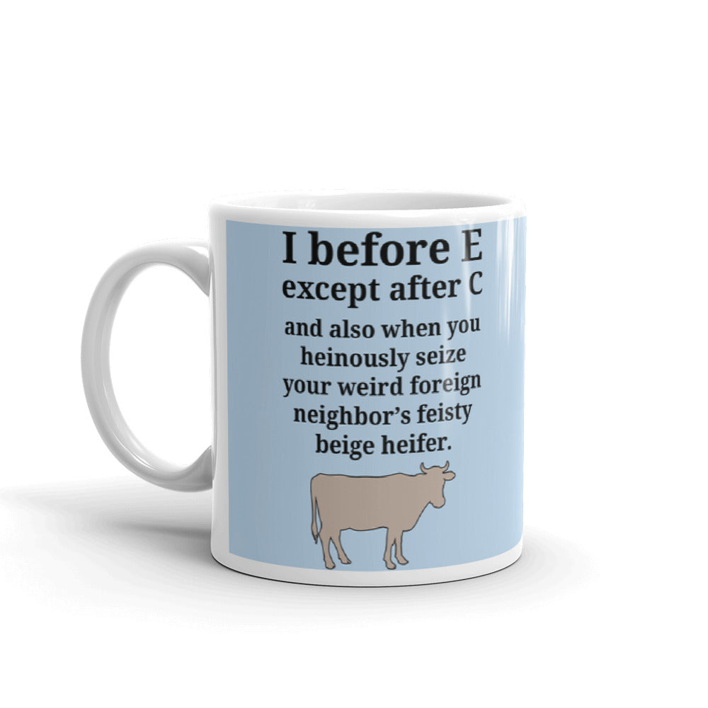 I Before E Except After C Weird Beige Grammar Gift Coffee Ceramic Mug/Cup
