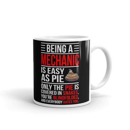 Being A Mechanic Is Easy As Pie Grandpa Funny Gift Coffee Ceramic Mug/Cup