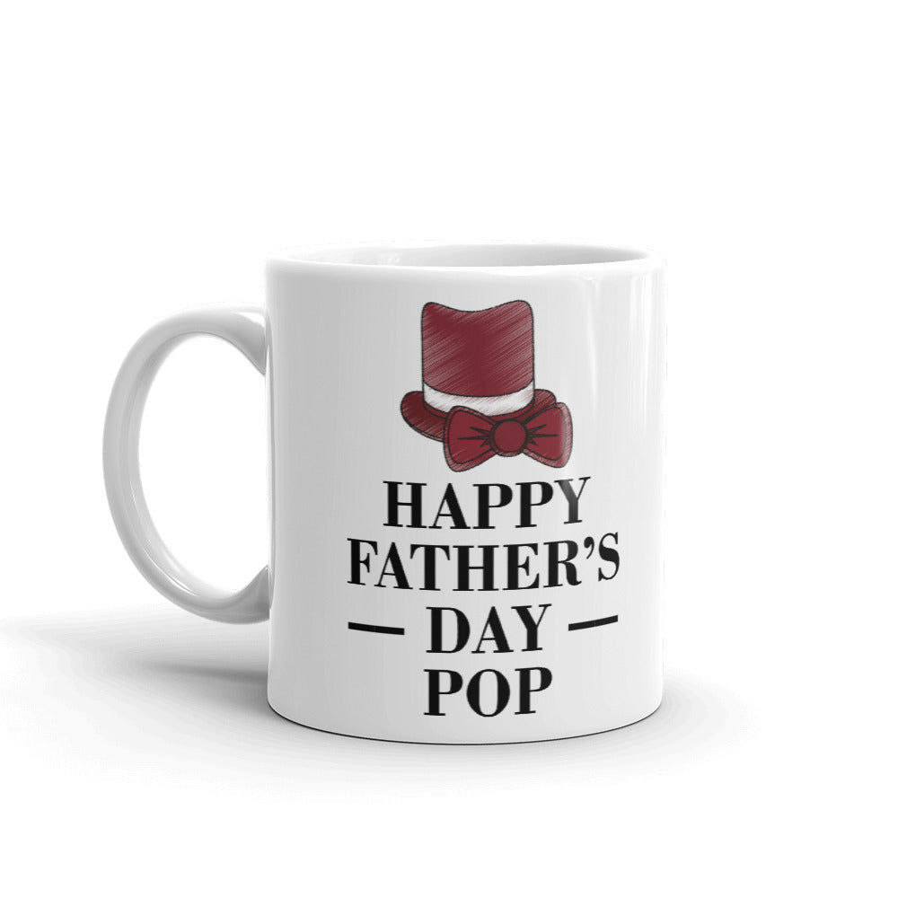Fathers Day Gifts Happy Father's Day Pop Hat Bowtie Grandpa Coffee Mug Tea Cup