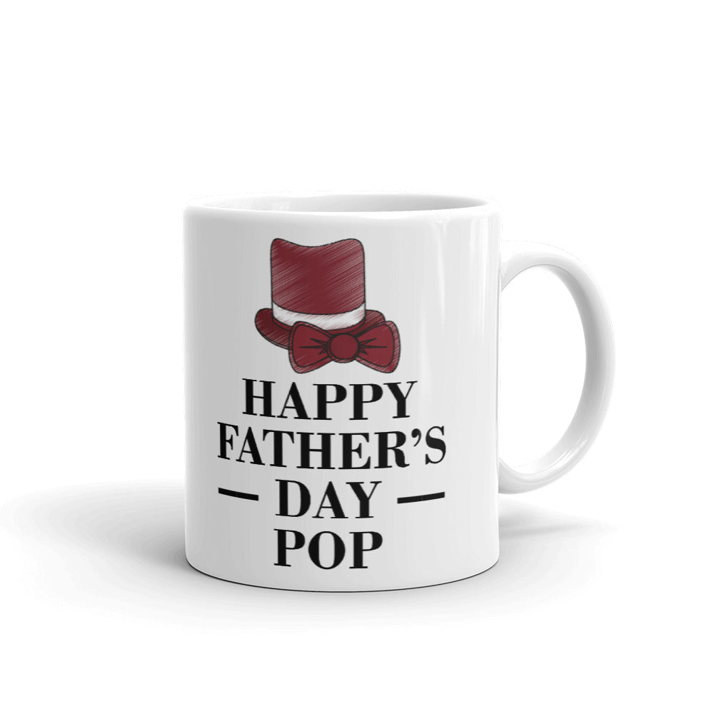 Fathers Day Gifts Happy Father's Day Pop Hat Bowtie Grandpa Coffee Mug Tea Cup