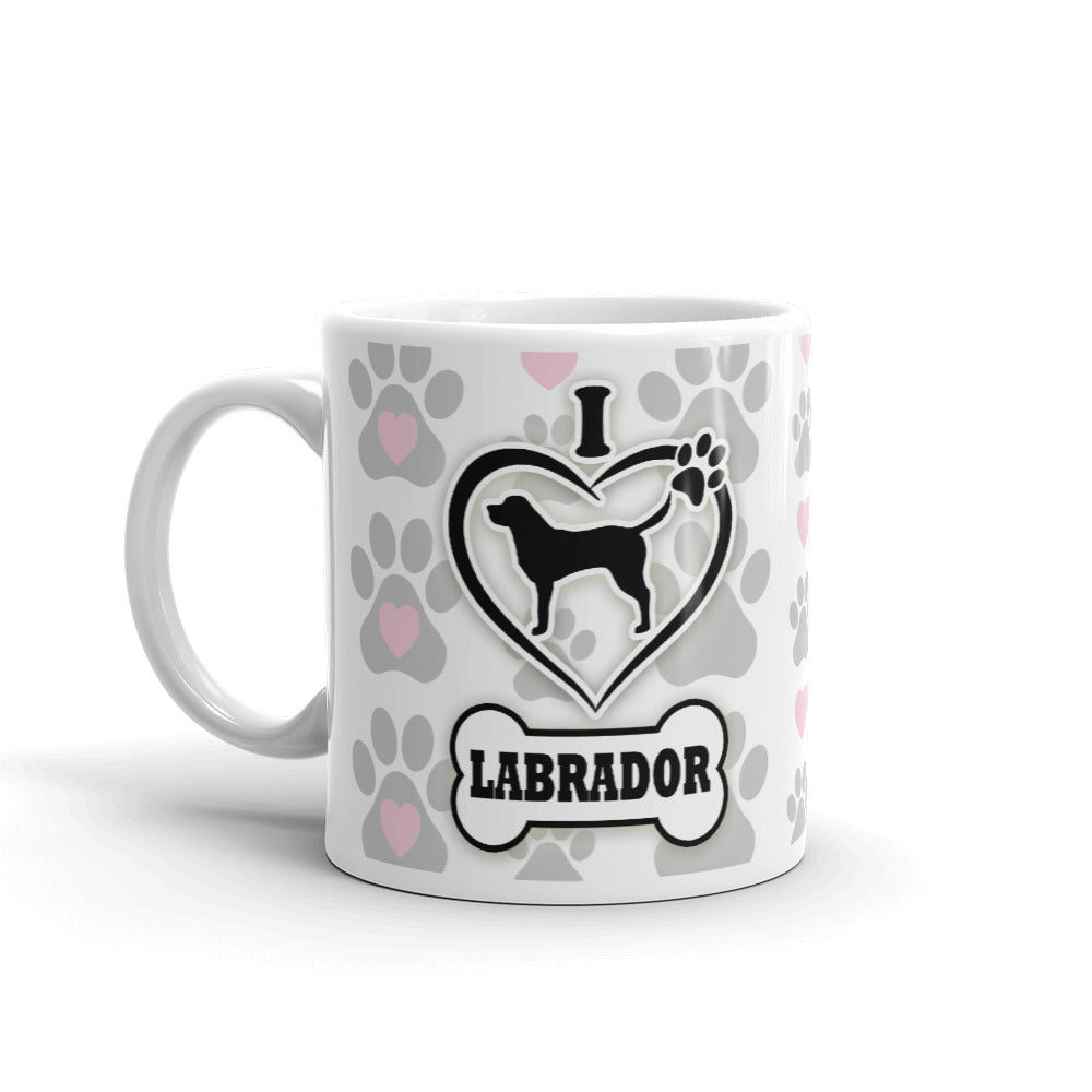 I Love Dog Paw Prints Dog Owner Gifts Lab Dog Coffee Mug Tea Cup