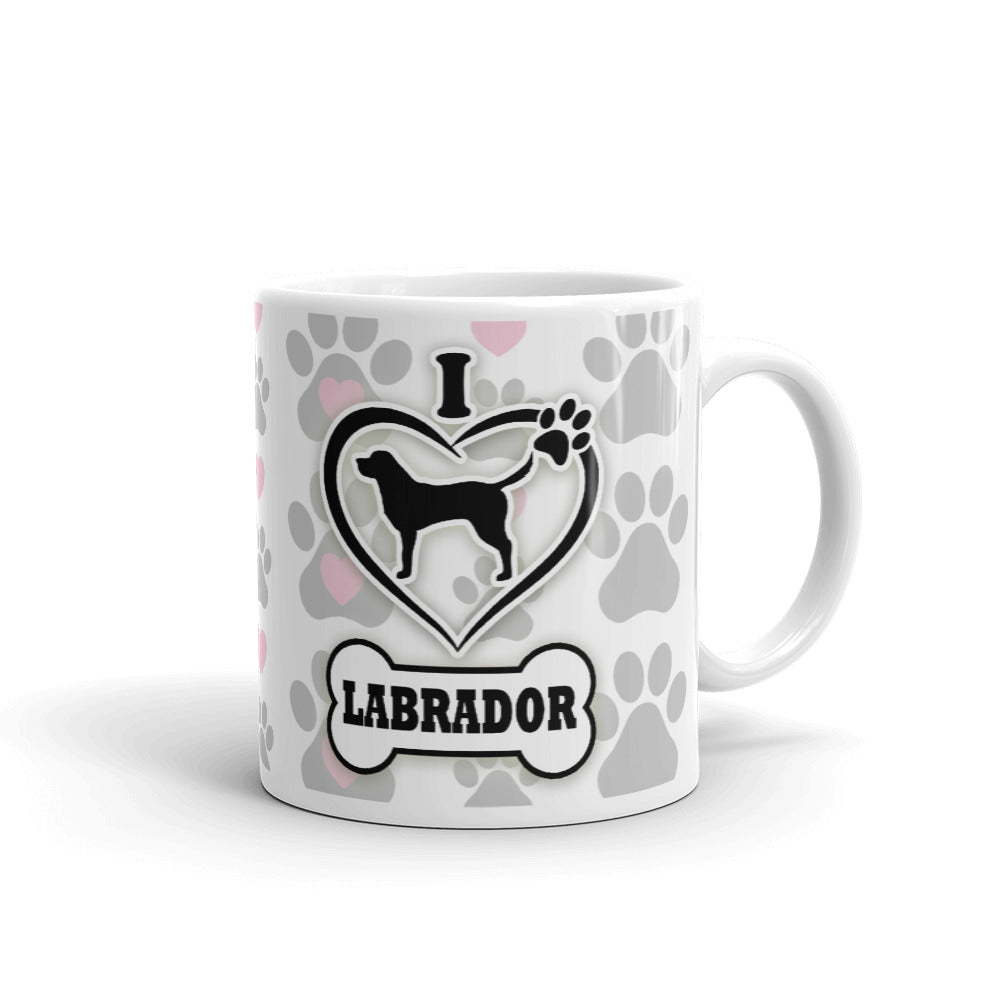 I Love Dog Paw Prints Dog Owner Gifts Lab Dog Coffee Mug Tea Cup