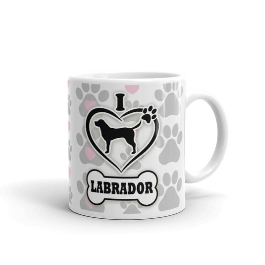 I Love Dog Paw Prints Dog Owner Gifts Lab Dog Coffee Mug Tea Cup