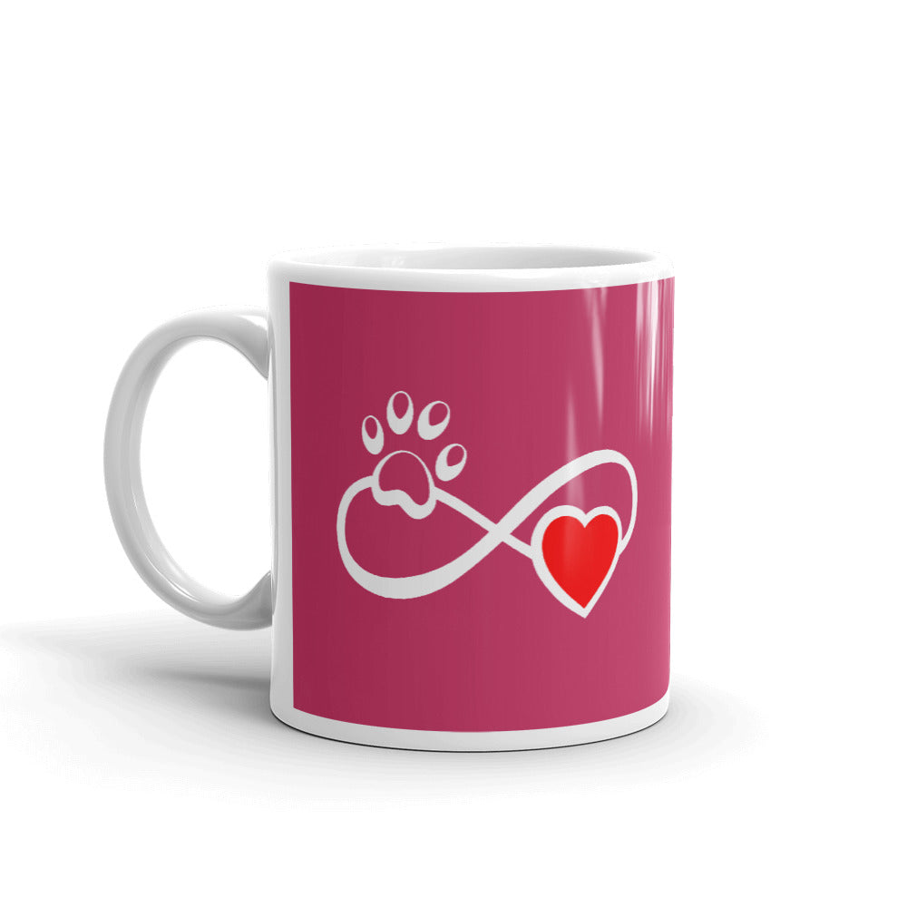 Dog Cat Infinite Love Infinity Symbol Paw Prints Pet Owner Coffee Mug Tea Cup