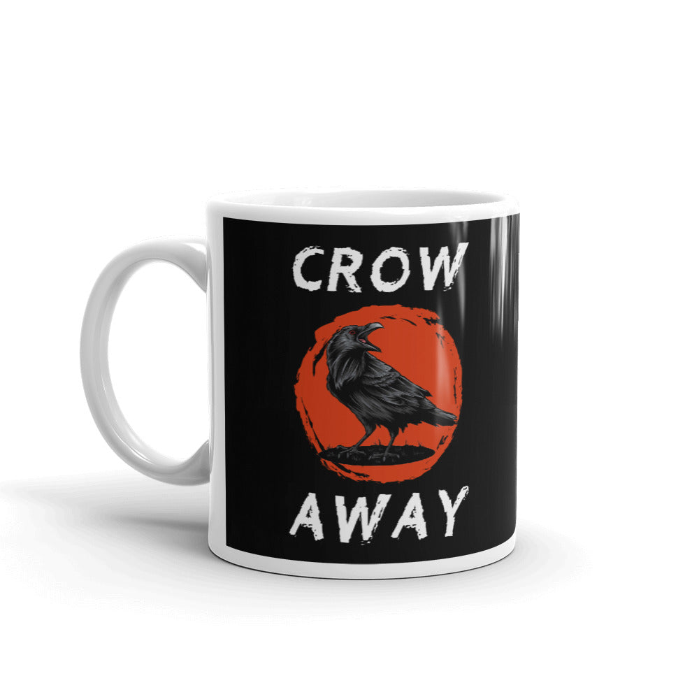 Crow Away Pun Funny Antisocial Coffee Mug Tea Cup