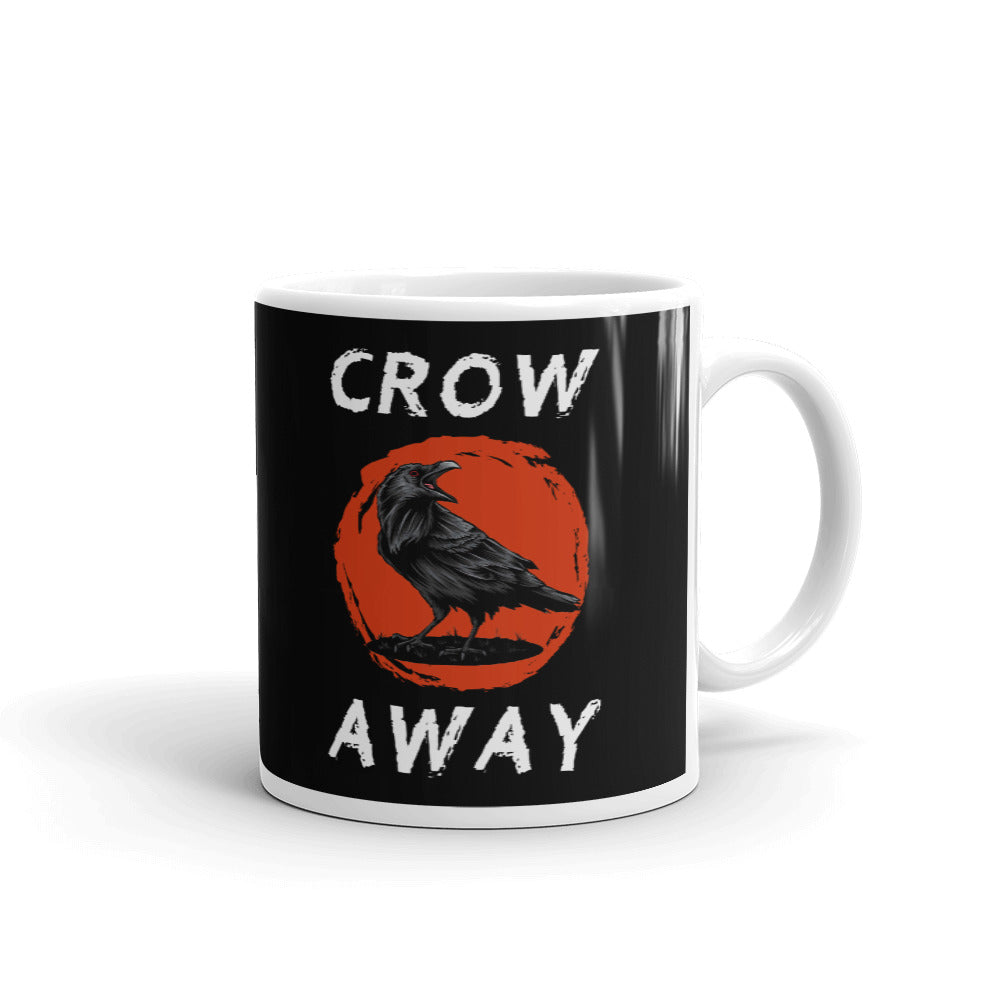Crow Away Pun Funny Antisocial Coffee Mug Tea Cup