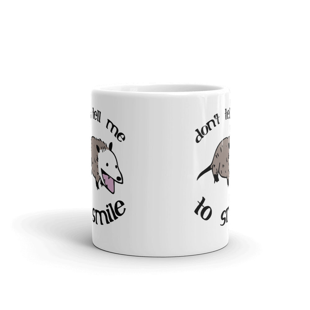Don't Tell Me To Smile Screaming Opossum Rat Coffee Mug Tea Cup