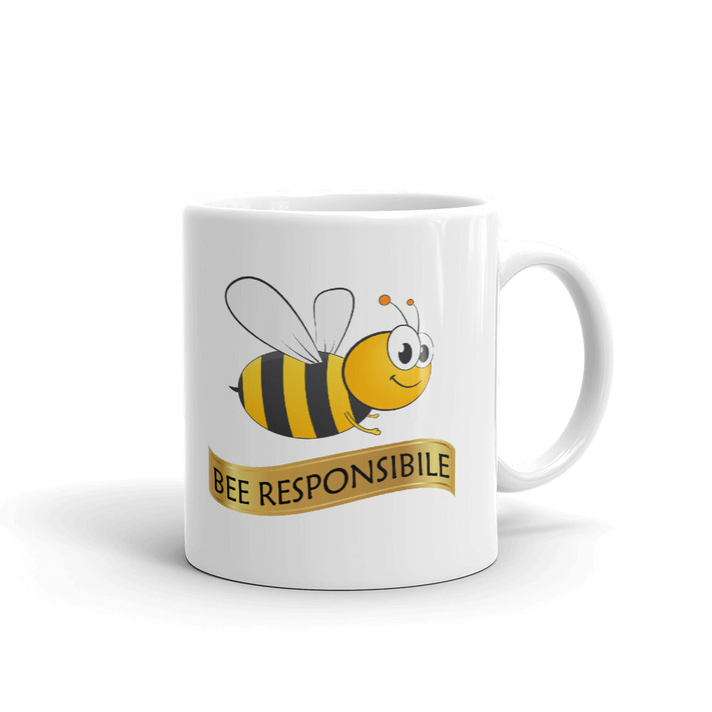 Bee Responsible Print Unique Gift Coffee Tea Ceramic Mug