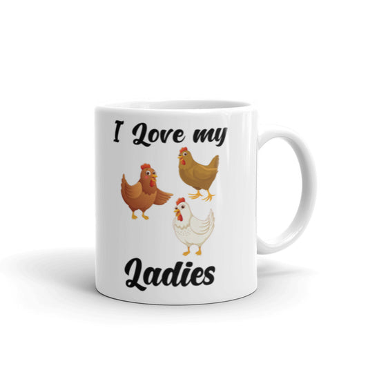I Love My Ladies Rooster Coffee Mug Gift for Chicken Lovers Ceramic Mug