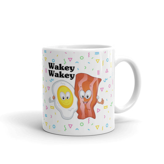 Dad Joke Mug Kawaii Bacon And Eggs Wakey Wakey Coffee Tea Ceramic Mug