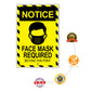 Notice face mask required beyond this point aluminum metal sign