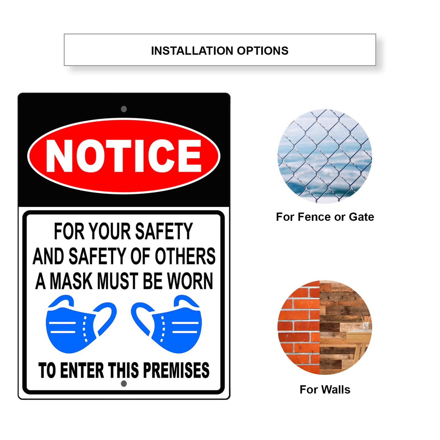 Notice for your safety and safety of others aluminum metal sign