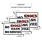 No shoes no mask no service aluminum metal sign