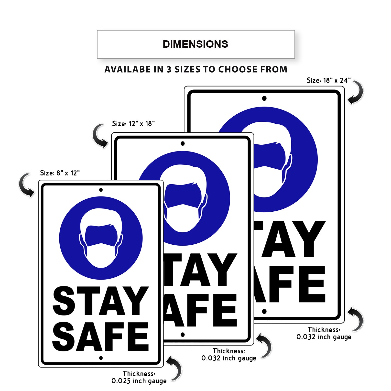 Stay safe aluminum metal sign