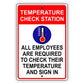 Temperature check station aluminum metal sign
