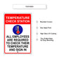 Temperature check station aluminum metal sign
