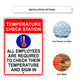 Temperature check station aluminum metal sign