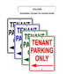 Tenant parking only left arrow aluminum metal sign