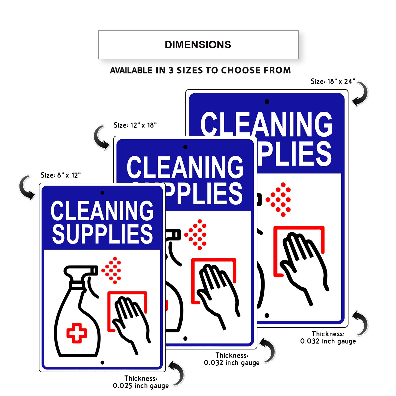 Cleaning Supplies Aluminum Metal Sign - Sign Fever