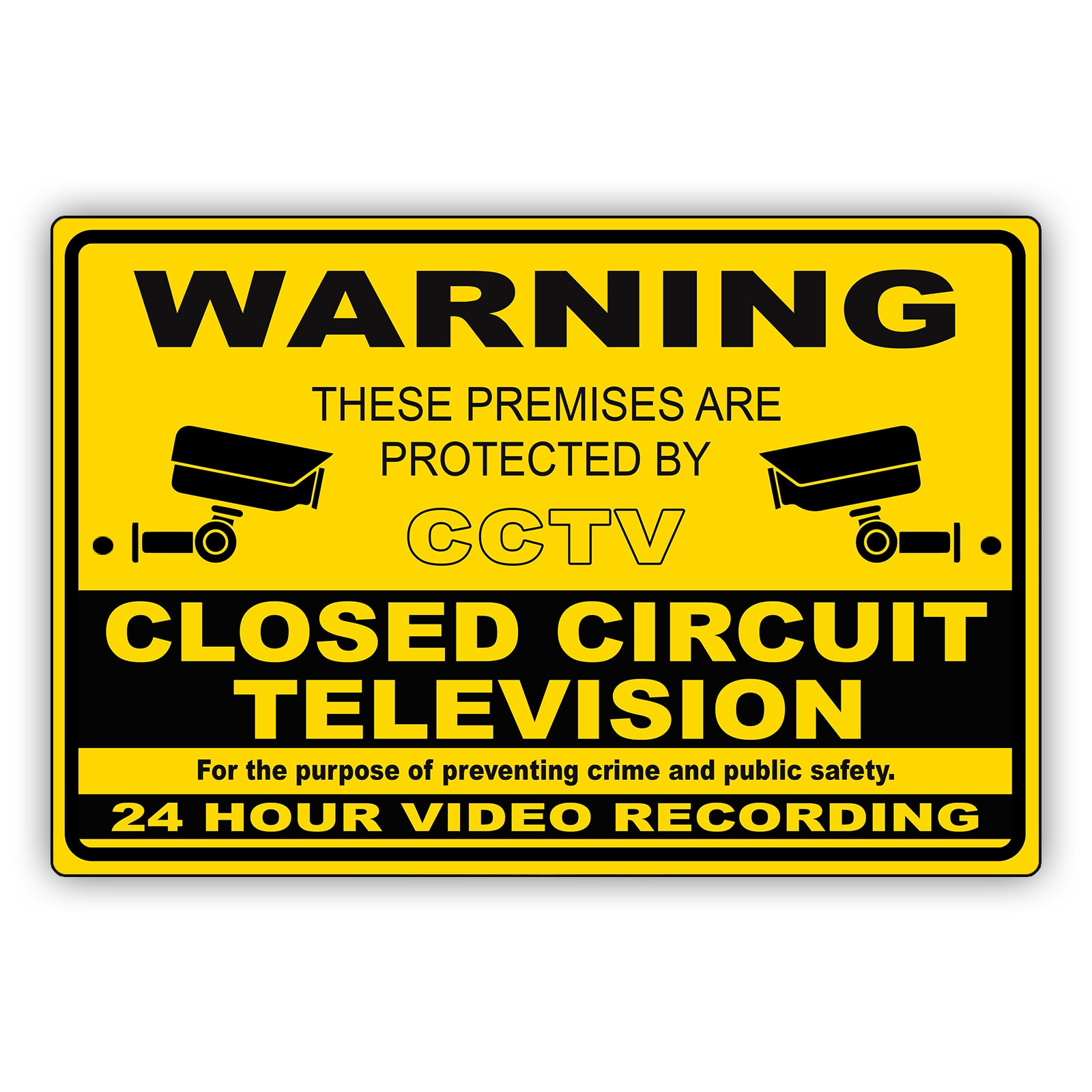 Warning these premises are protected by cctv aluminum metal sign
