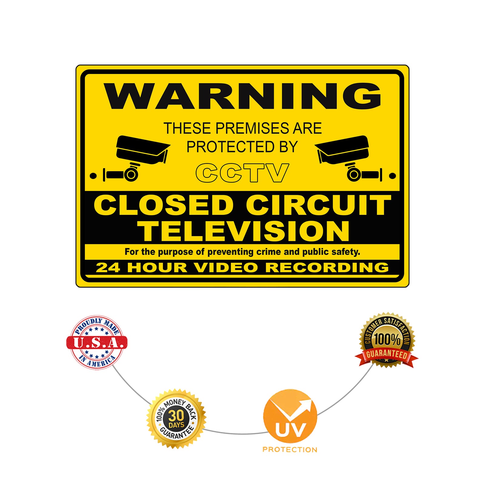 Warning these premises are protected by cctv aluminum metal sign