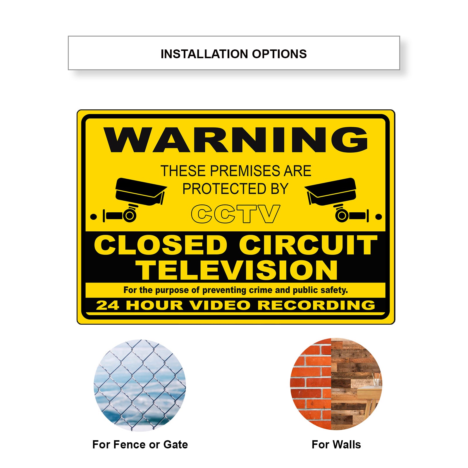Warning these premises are protected by cctv aluminum metal sign