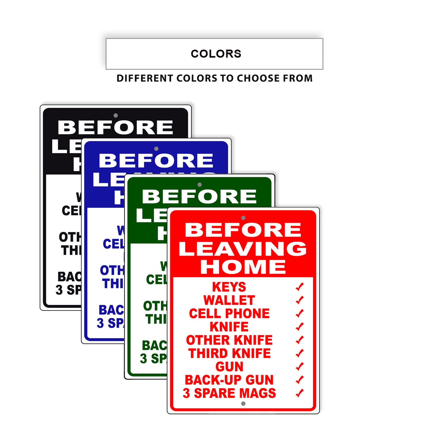 Before leaving home house rules aluminum metal signs