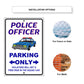 Police officer parking only aluminum metal sign