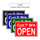 Come in we're open aluminum metal sign