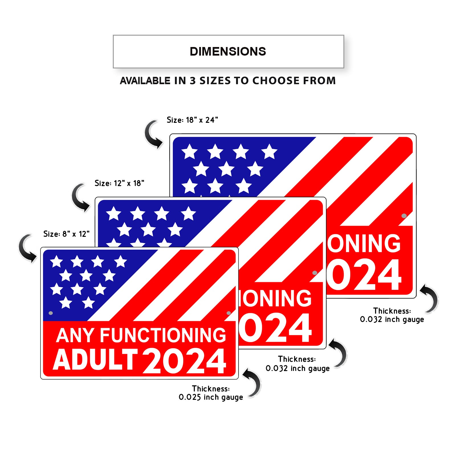 Any Functioning Adult 2024 Funny Aluminum Metal Sign Sign Fever   04 000284RB SMockup3 