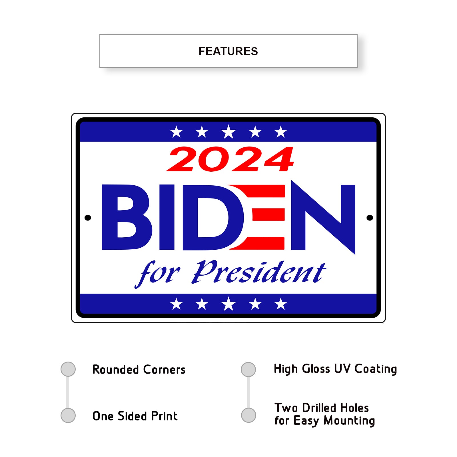 2024 Biden President Us Election Aluminum Metal Sign - Sign Fever