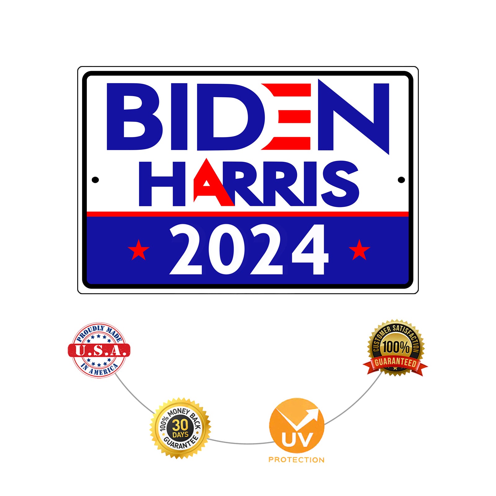 Biden Harris 2024 Vote Biden Aluminum Metal Sign - Sign Fever