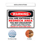 Warning you are entering a redneck area aluminum metal sign