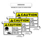 Caution hard hats, safety glasses and safety shoes required in this area aluminum metal sign