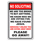 No soliciting please go away aluminum metal sign