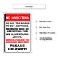 No soliciting please go away aluminum metal sign