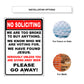 No soliciting please go away aluminum metal sign