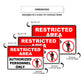 Restricted area authorized personnel only aluminum metal sign