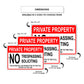 Private property no trespassing soliciting aluminum metal sign