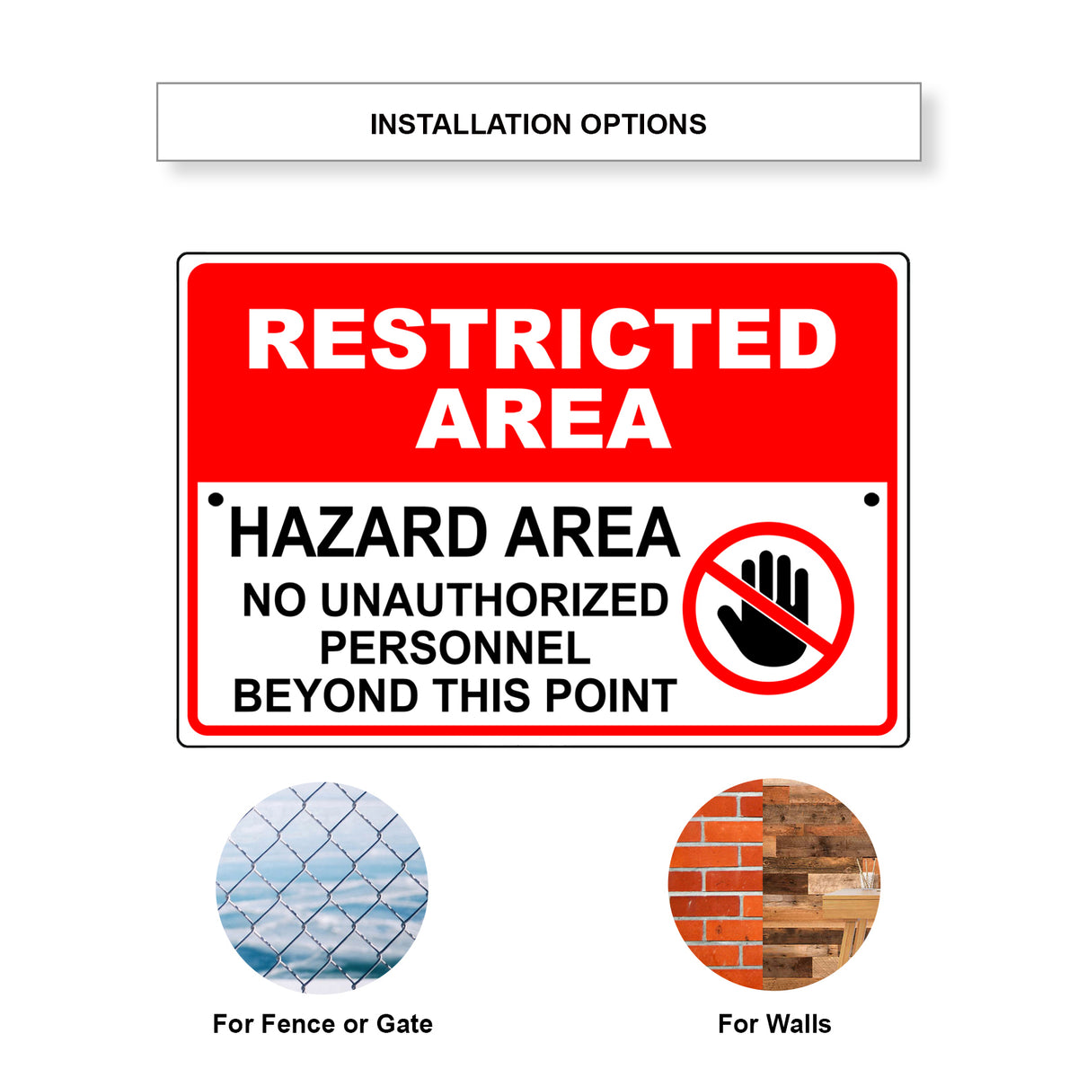 Restricted Area Hazard Area Aluminum Metal Sign – Sign Fever