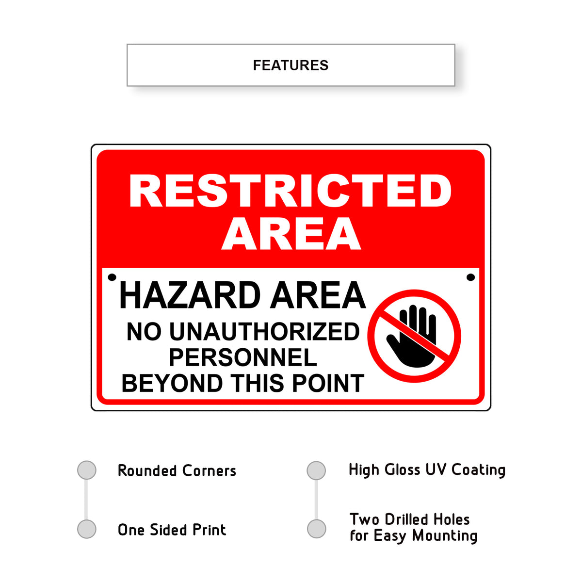 Restricted Area Hazard Area Aluminum Metal Sign – Sign Fever