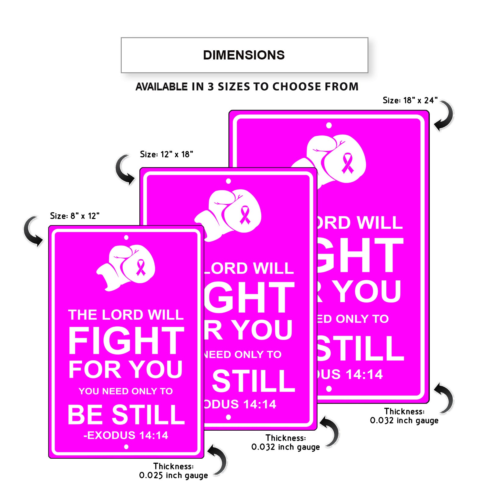 The lord will fight for you You need only to be still aluminum metal sign