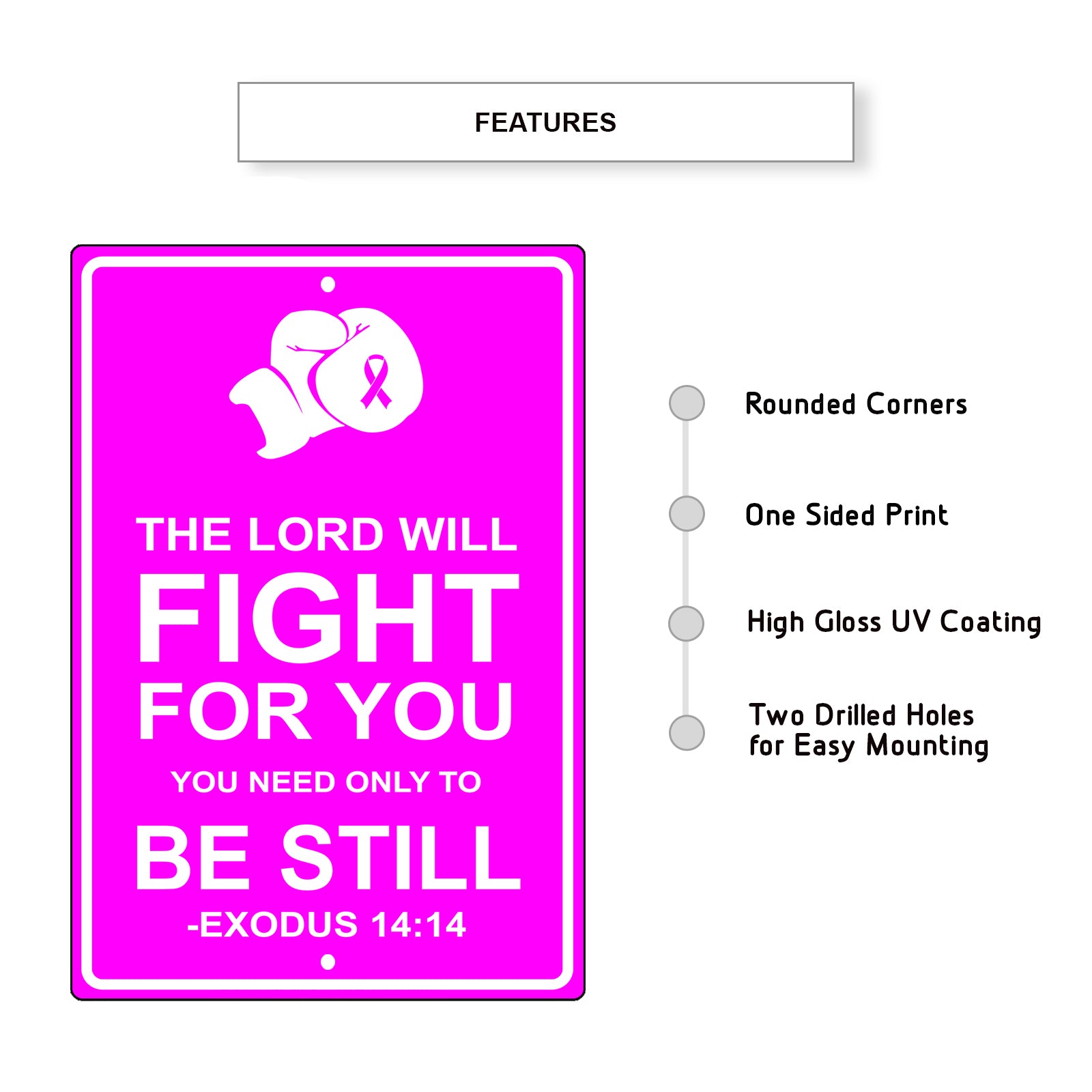 The lord will fight for you You need only to be still aluminum metal sign