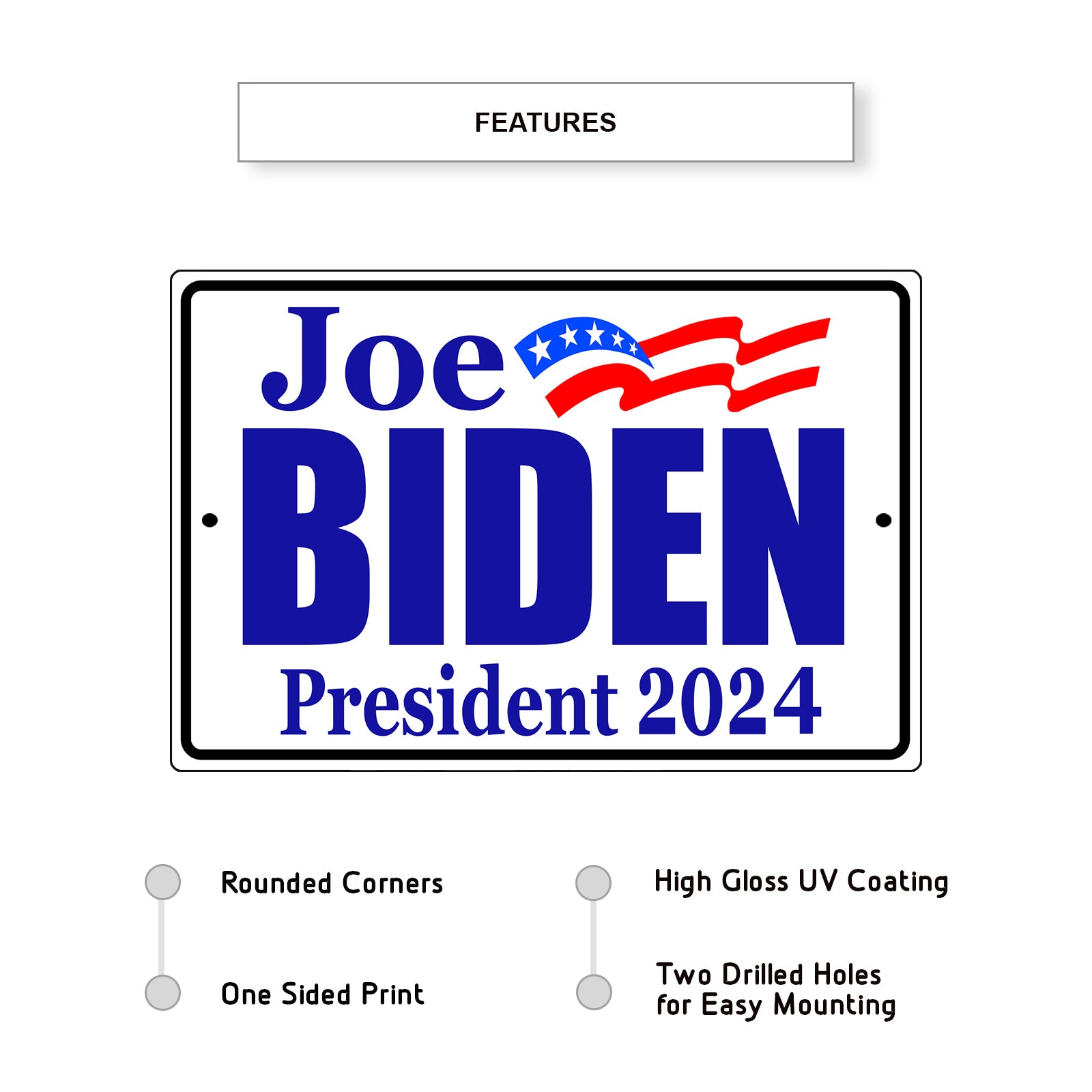 Joe Biden President 2024 Aluminum Metal Plate Sign - Sign Fever