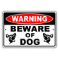 Warning beware of dog aluminum metal sign