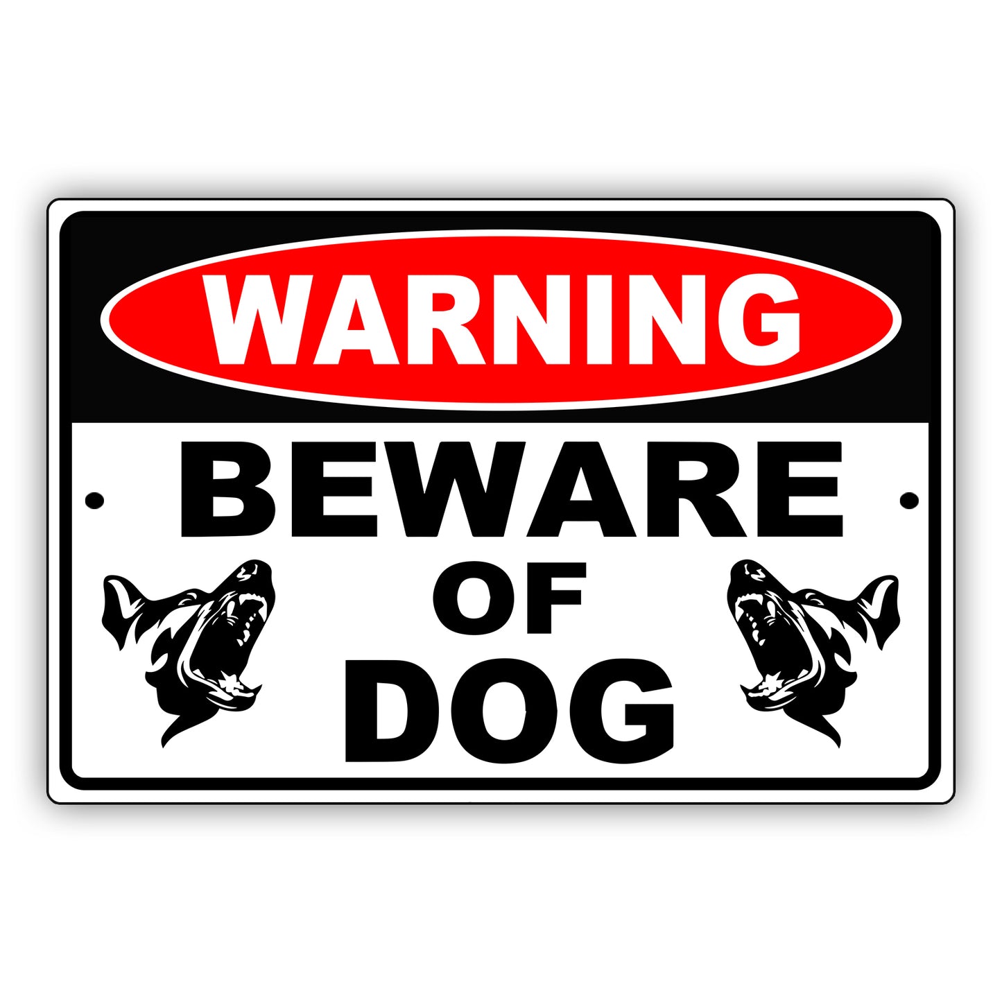 Warning beware of dog aluminum metal sign