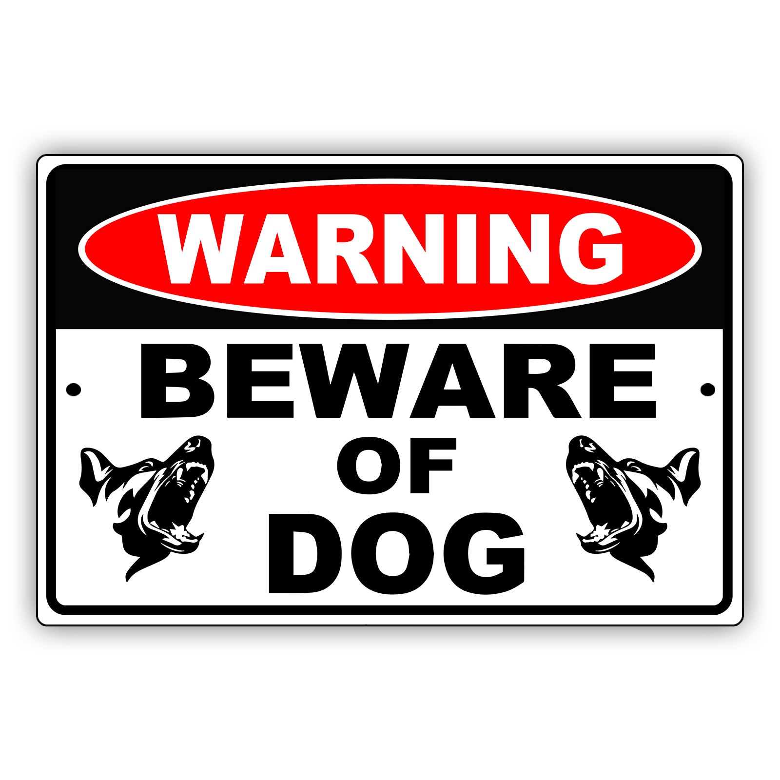 Warning beware of dog aluminum metal sign