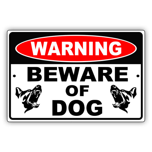 Warning beware of dog aluminum metal sign